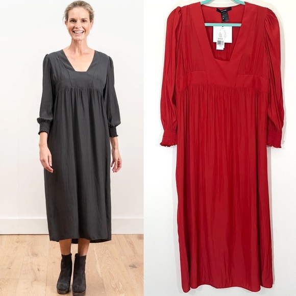 NWT Smythe Dirndl Midi Dress Crimson Red Small - Picture 1 of 7